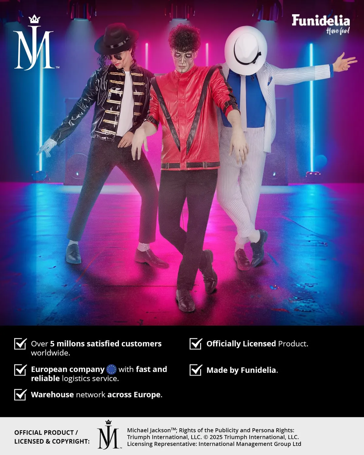 Funidelia Michael Jackson Thriller giacca bambino 7-9 anni