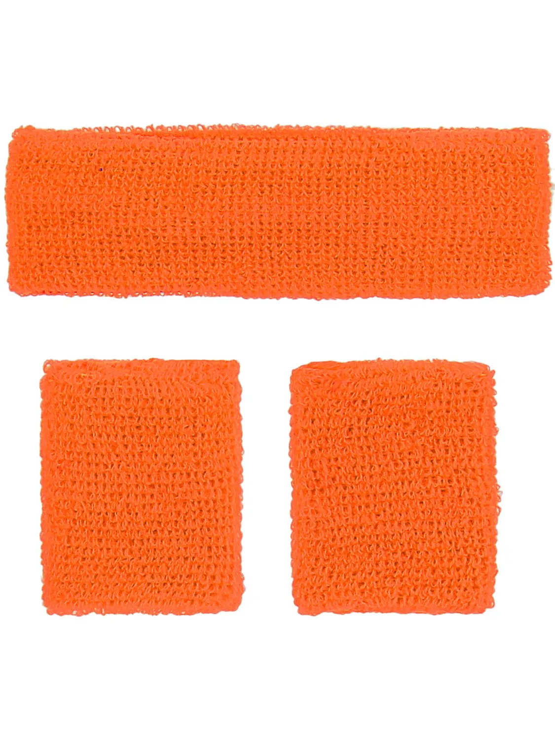 Smiffys 80s Neon Sweatbands fasce fluo arancioni 3 pezzi