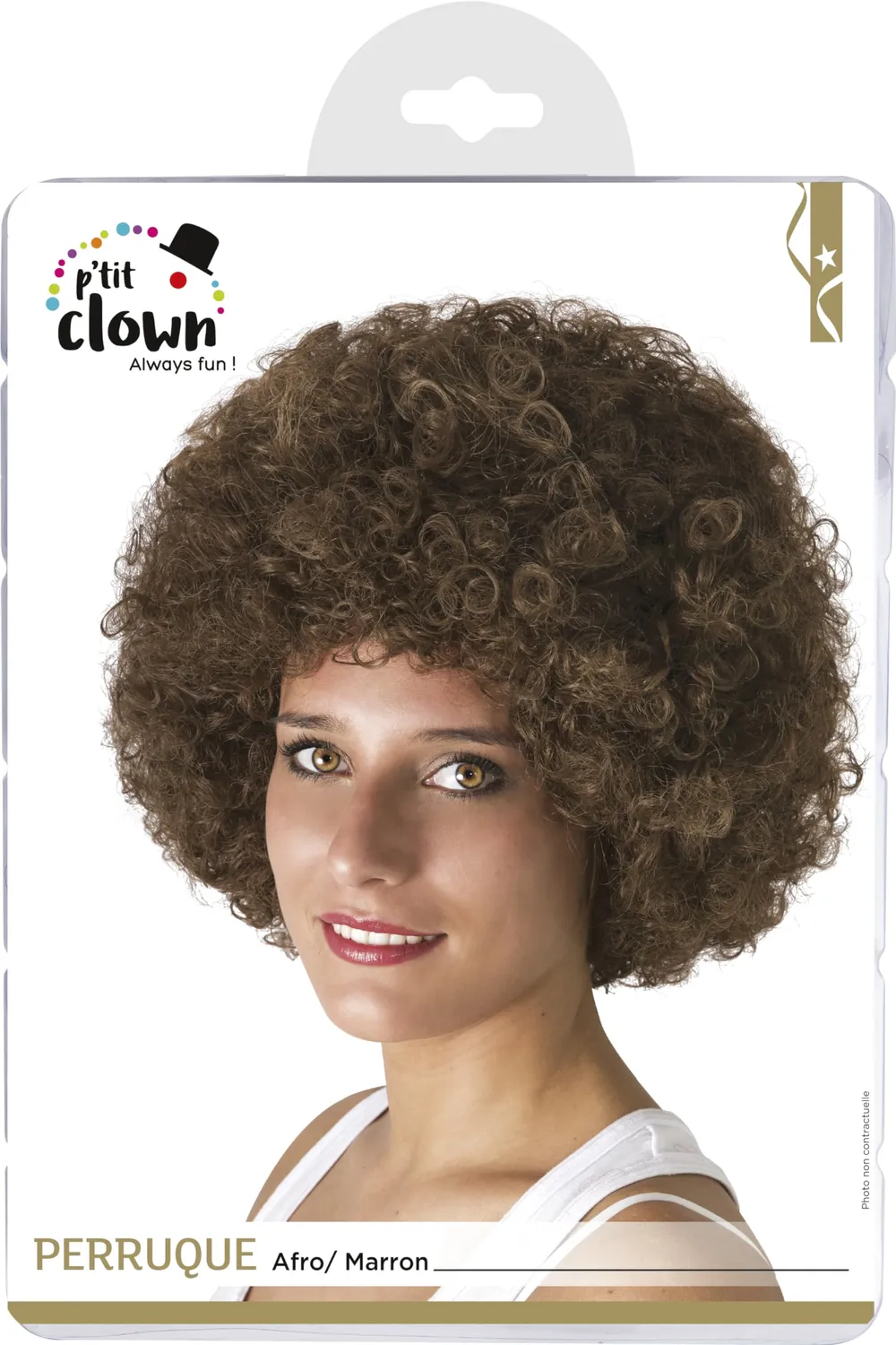 P'tit Clown Willy 64470 Parrucca Afro Marrone Unisex