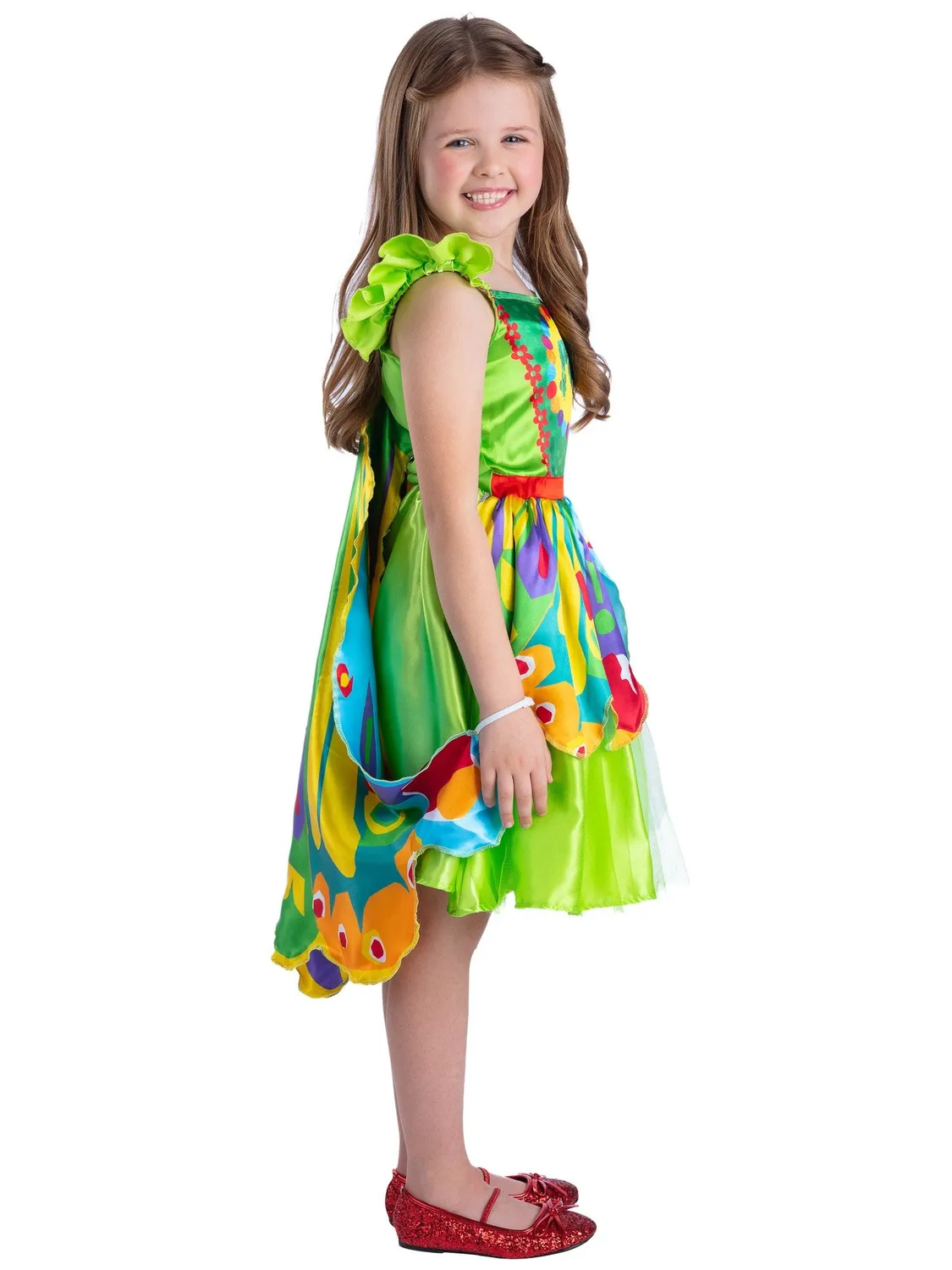 Smiffys Bruco Mai Sazio vestito farfalla bimba verde
