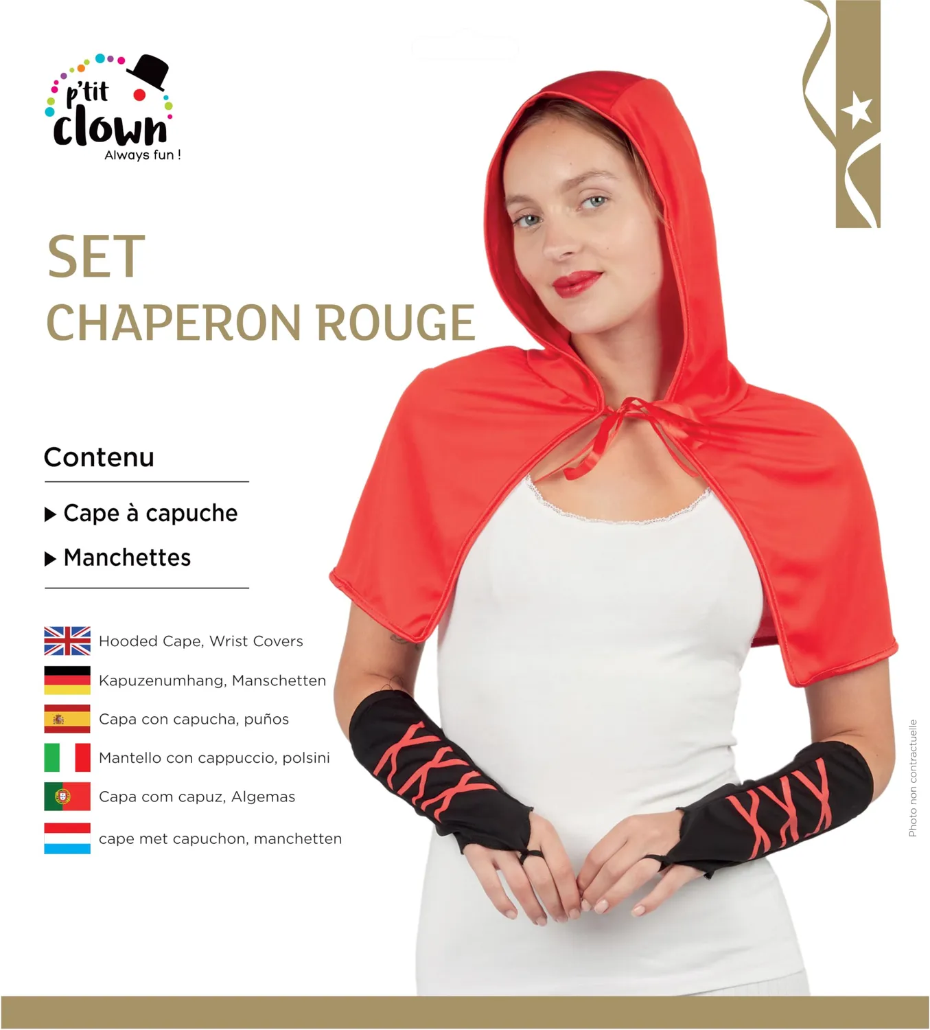 P'tit Clown Cappuccetto Rosso Costume Donna Unica