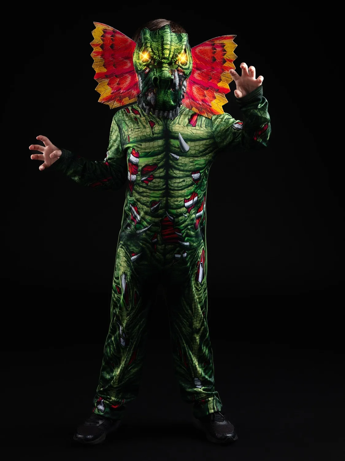 Smiffys Zombie Dilophosaurus costume dinosauro bimbo 7-9