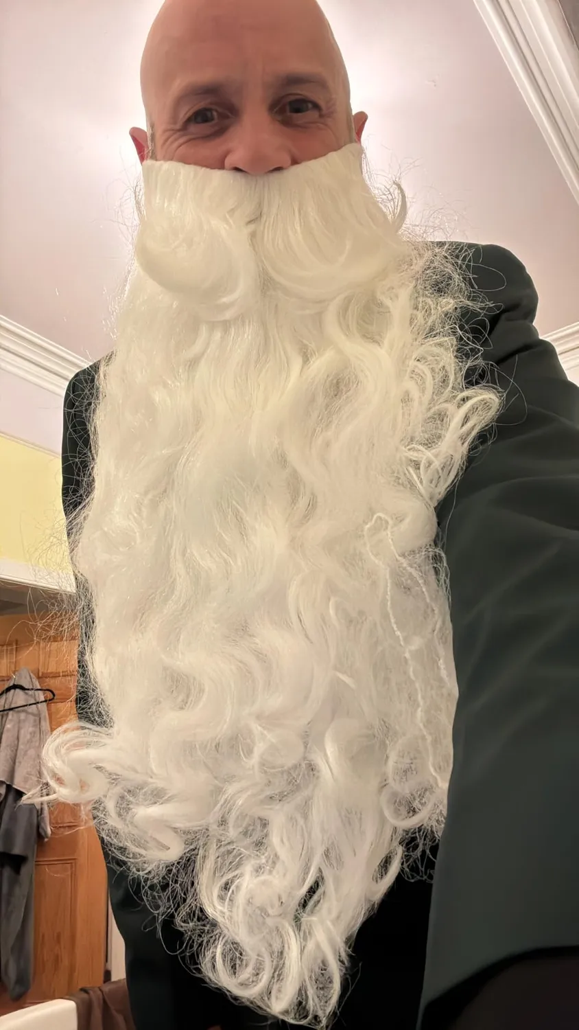 Funidelia Parrucca con Barba Babbo Natale Deluxe Uomo Bianca