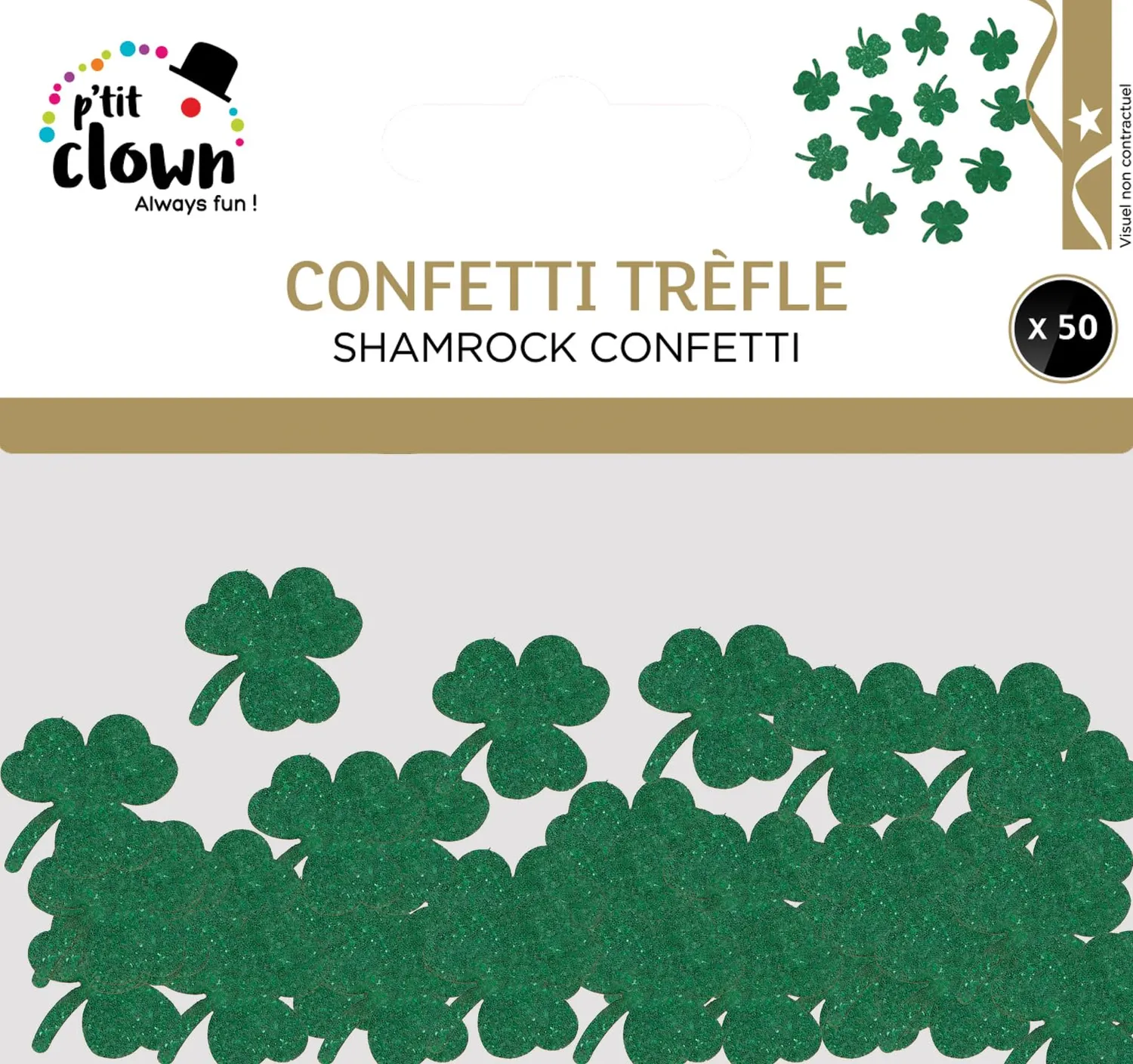P'tit Clown 23238 Coriandoli Trifoglio 50 pz Verde