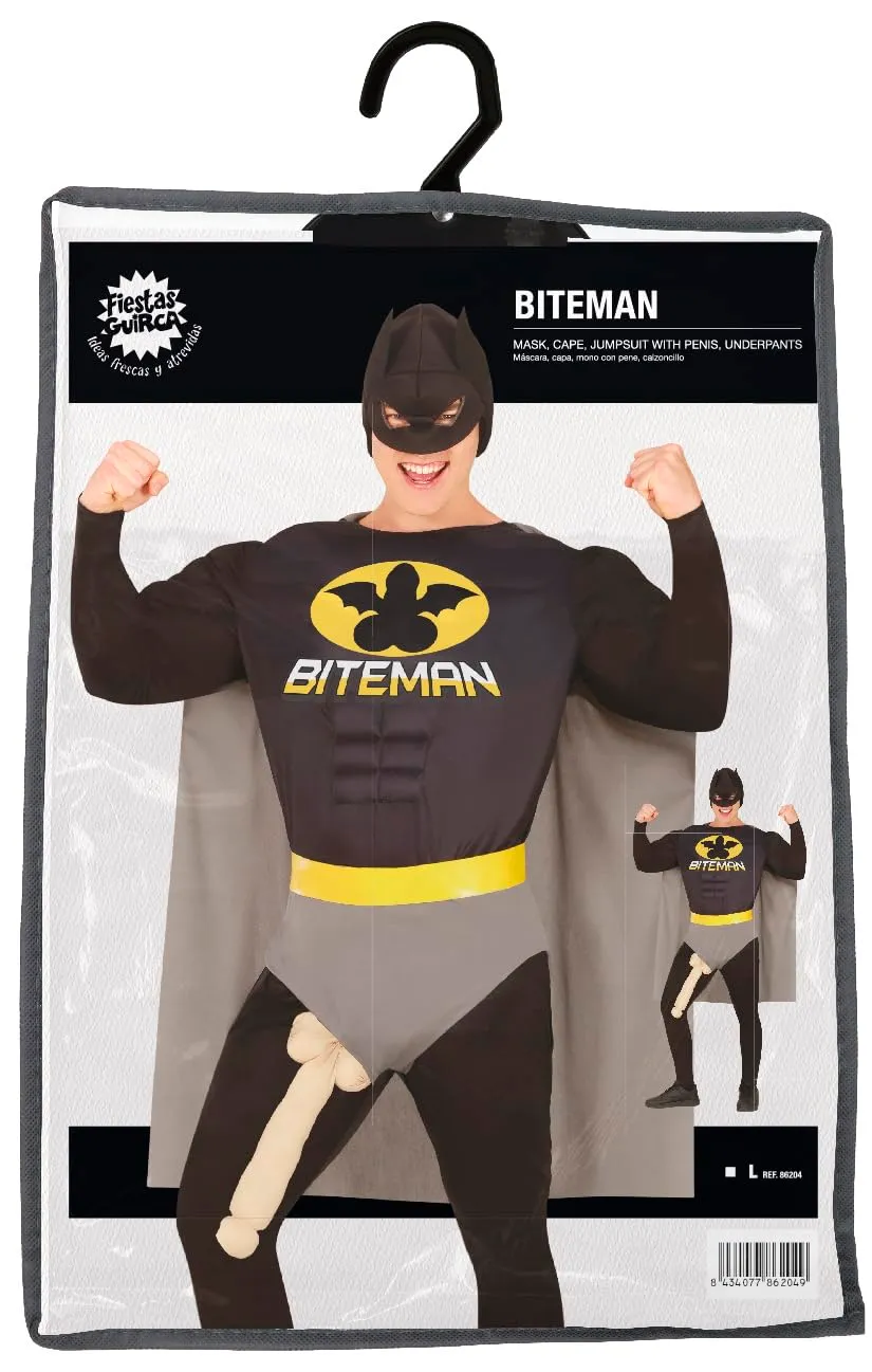 Fiestas Guirca Biteman costume supereroe uomo con mantello