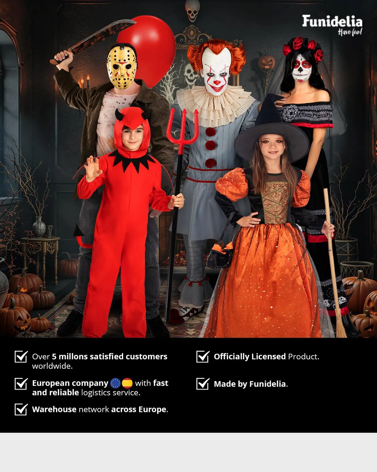 Funidelia Pennywise IT Costume Uomo S Senza Accessori