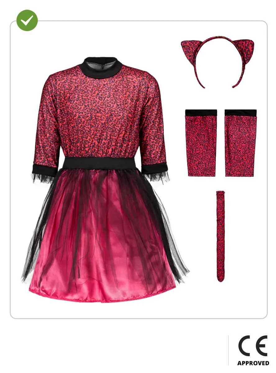 Funidelia Leopardo Rosa costume bambina 7-9 anni