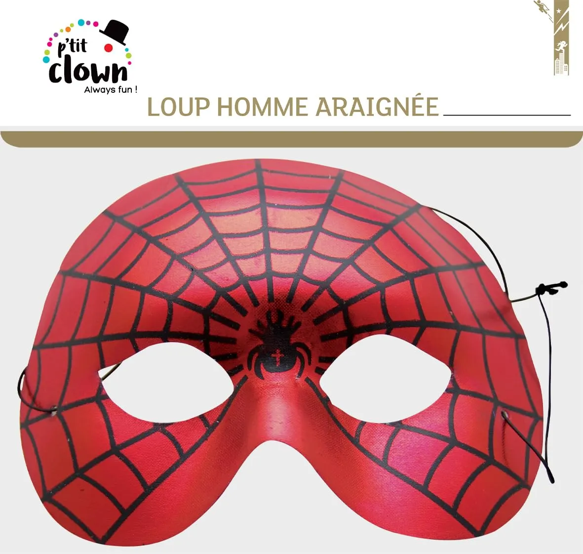 P'tit Clown 10240 Maschera Uomo Ragno Adulto Rossa