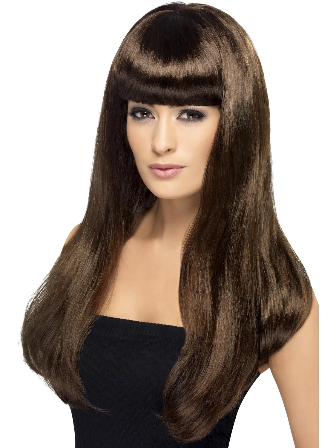 Smiffys Babelicious parrucca bionda lunga frangia donna