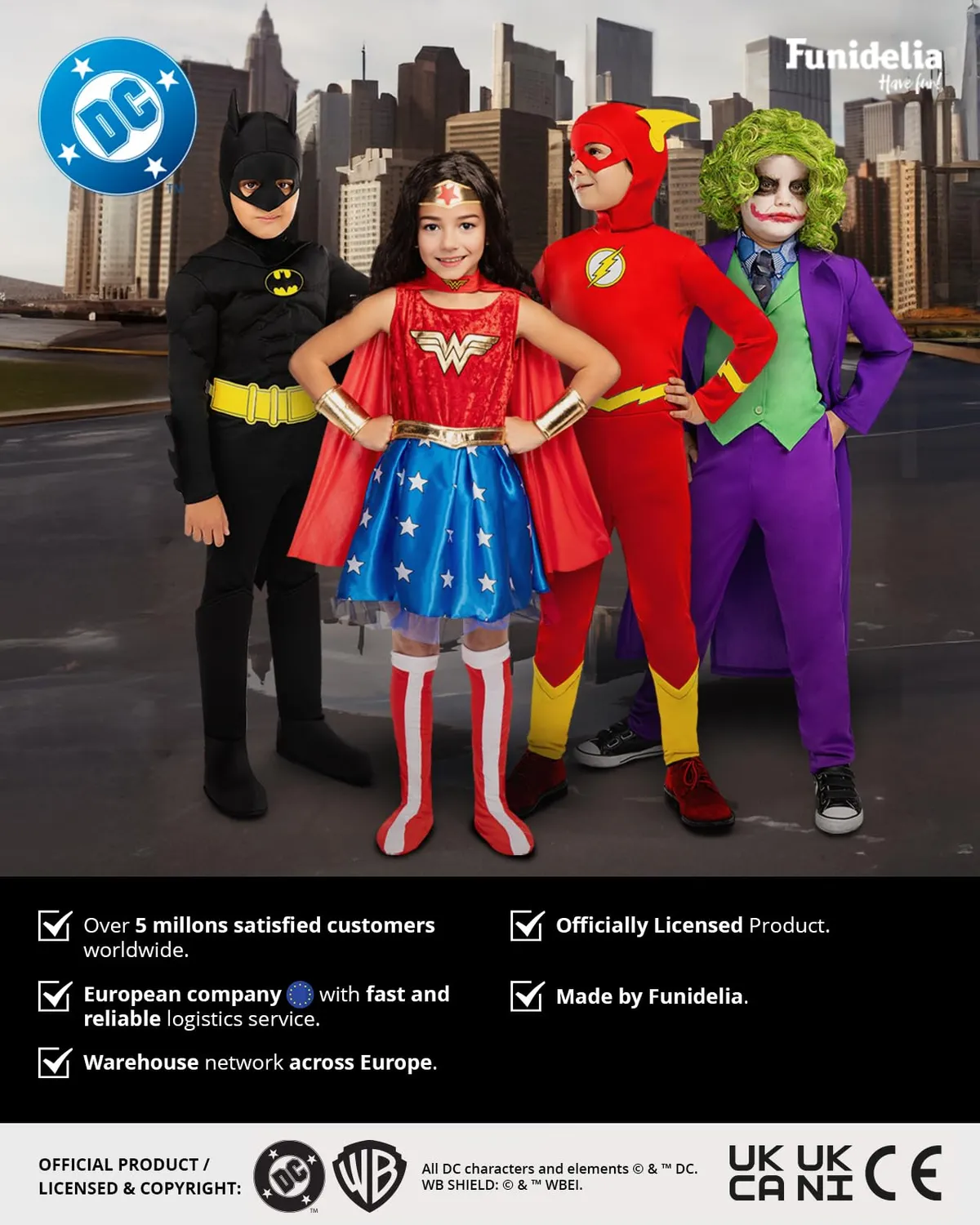 Funidelia Joker costume bambino 3-4 anni con giacca
