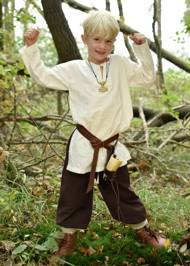 La Bottega di Merlino Thore pantaloni medievali bambini marrone