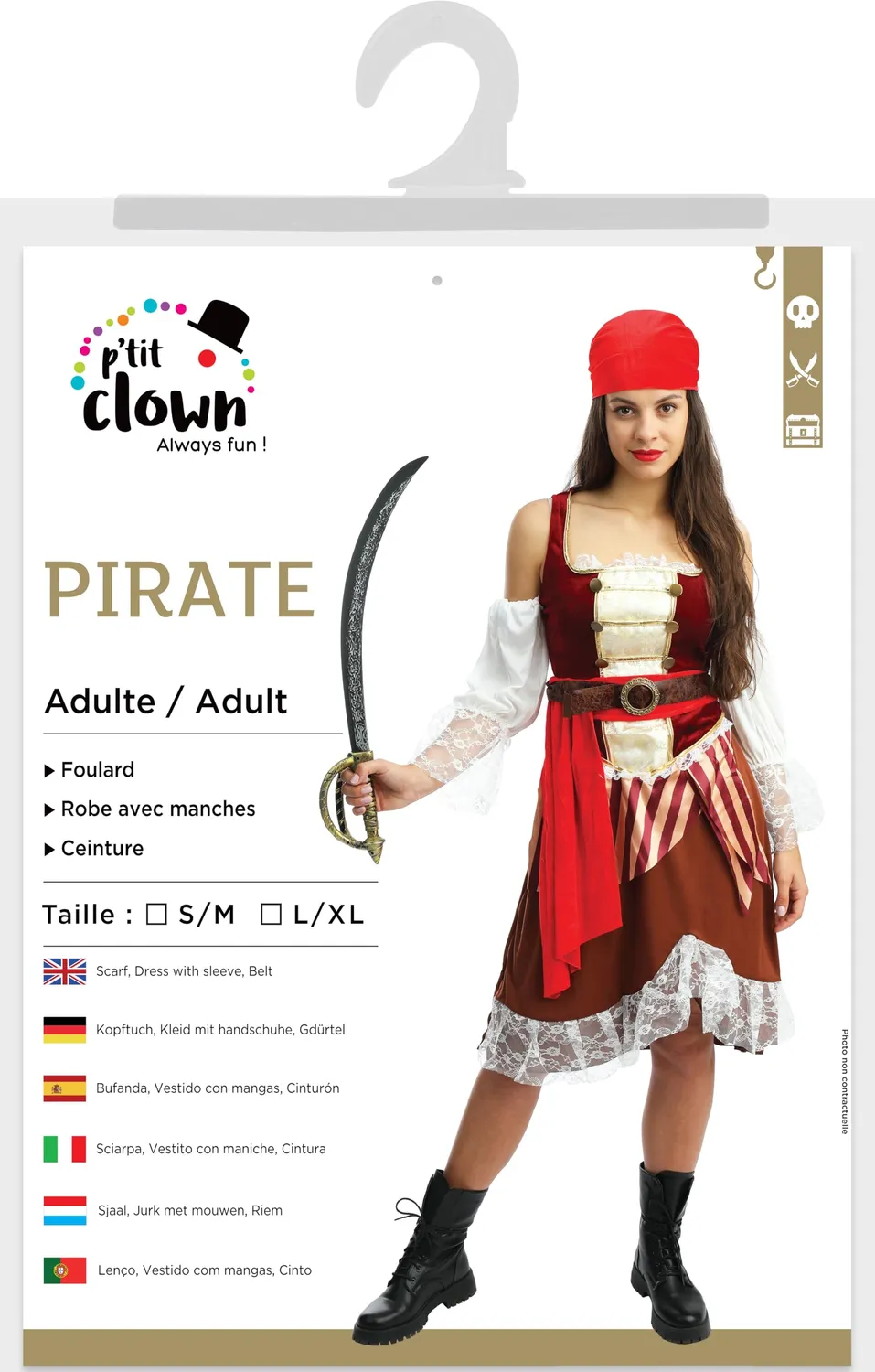 P'tit Clown re21072 Costume Pirata Donna L/XL