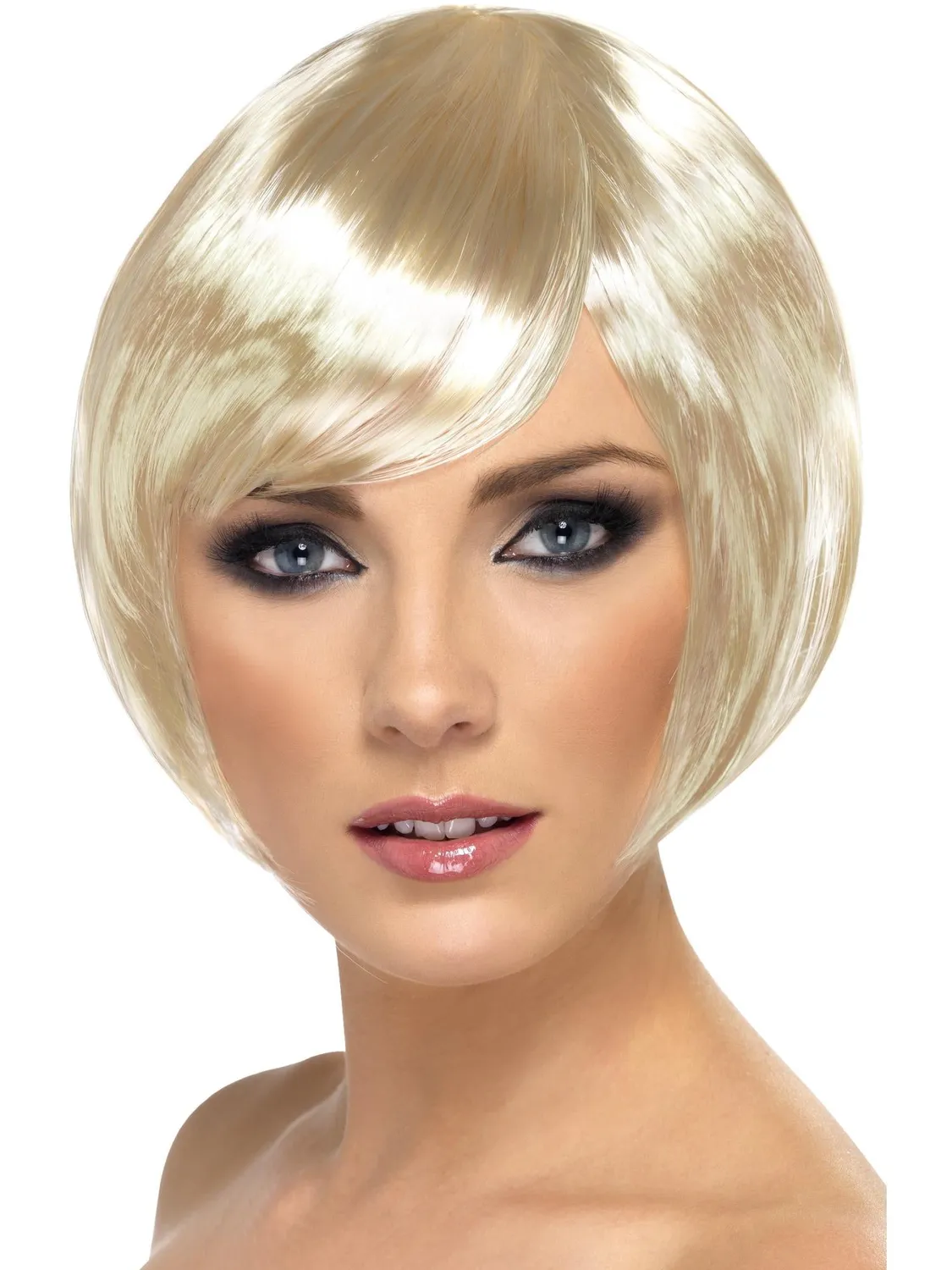 Smiffys Babe parrucca caschetto nero con frangia donna