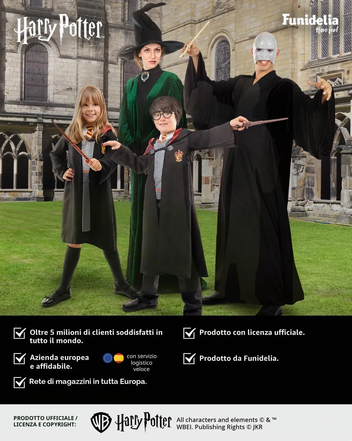 Funidelia Harry Potter Kit Costume Bambino 3-4 Anni Ufficiale
