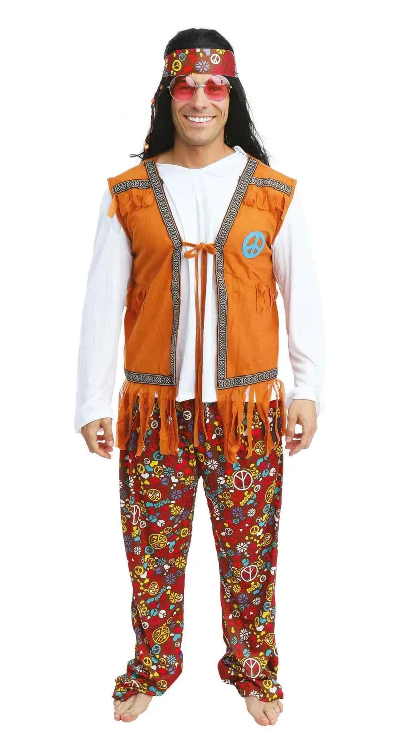 P'tit Clown Re21159 Costume Hippie Uomo L-XL Anni 70