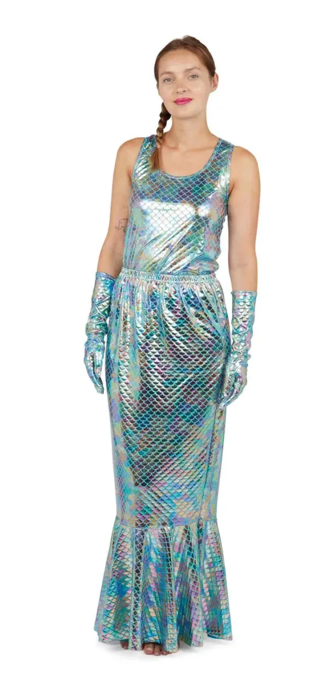 P'tit Clown Gonna Coda Sirena Argento Blu L/XL Adulto