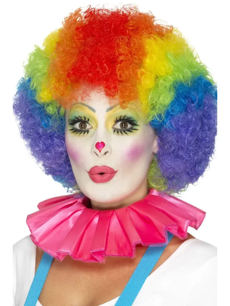 Smiffys collaretto clown rosa accessorio adulto pagliaccio