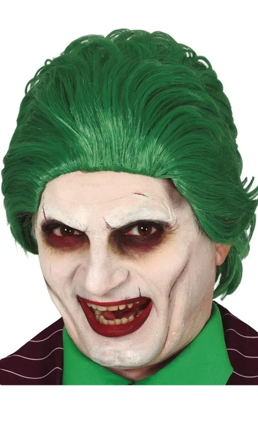 Fiestas Guirca parrucca verde liscia lunga carnevale