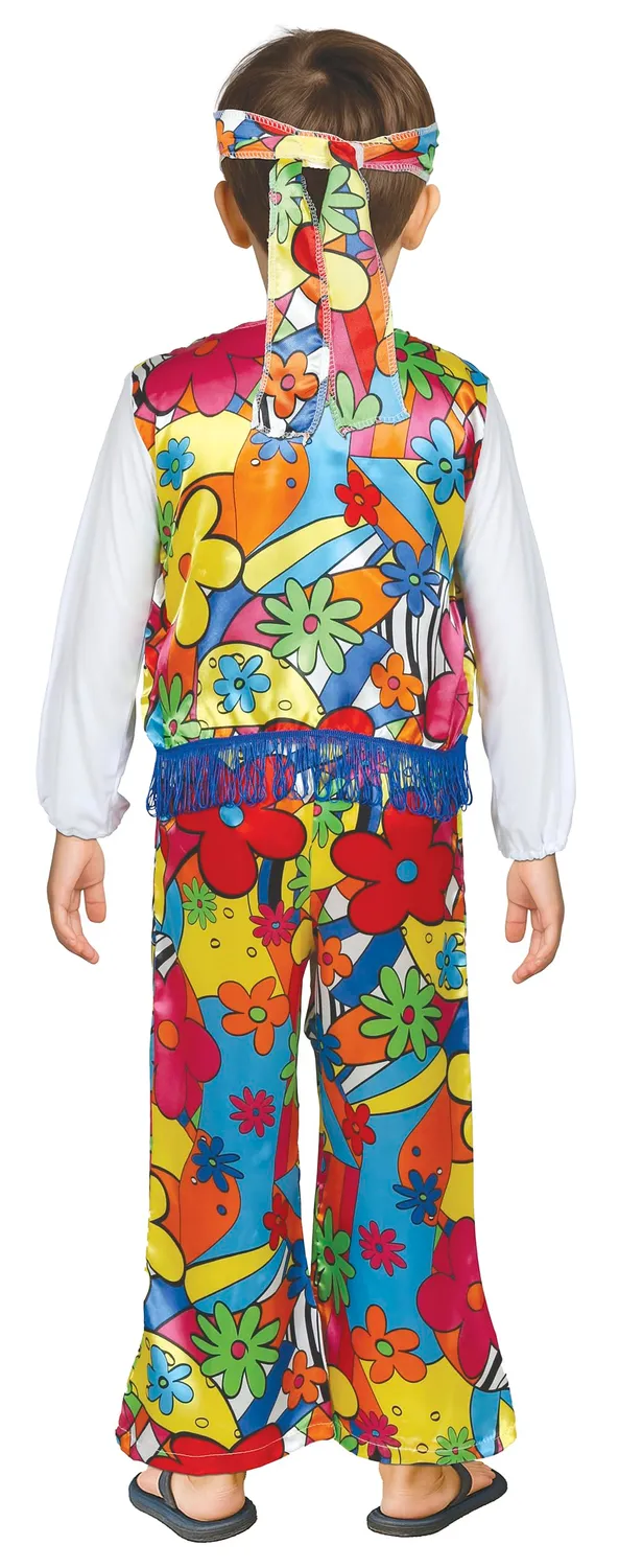 Guirca Costume Hippie Bambino 7-9 Anni Multicolore