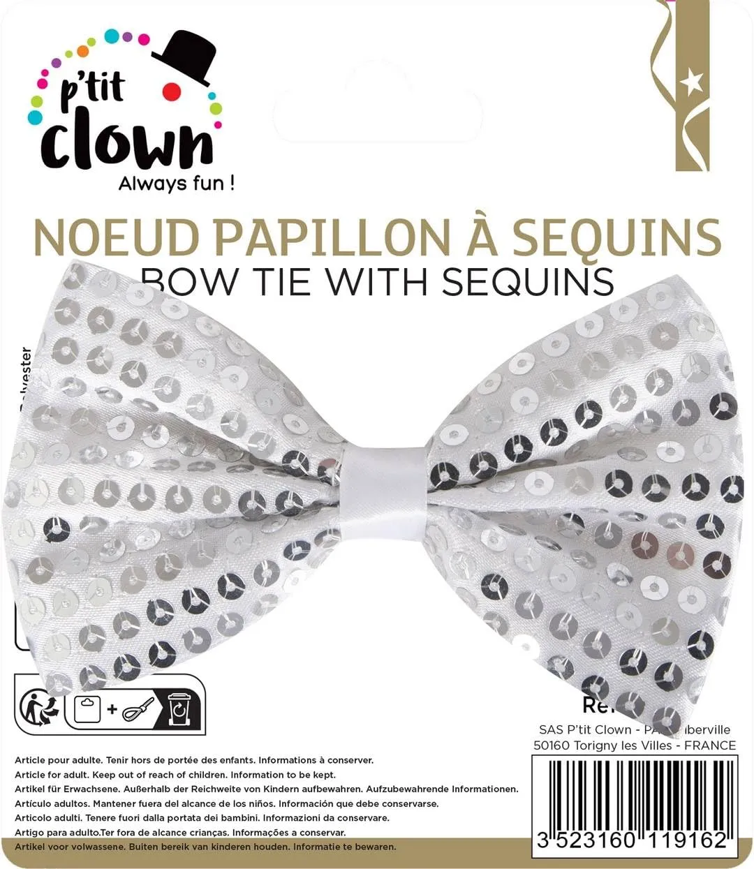 P'tit Clown re11916 papillon paillette farfallino assortito