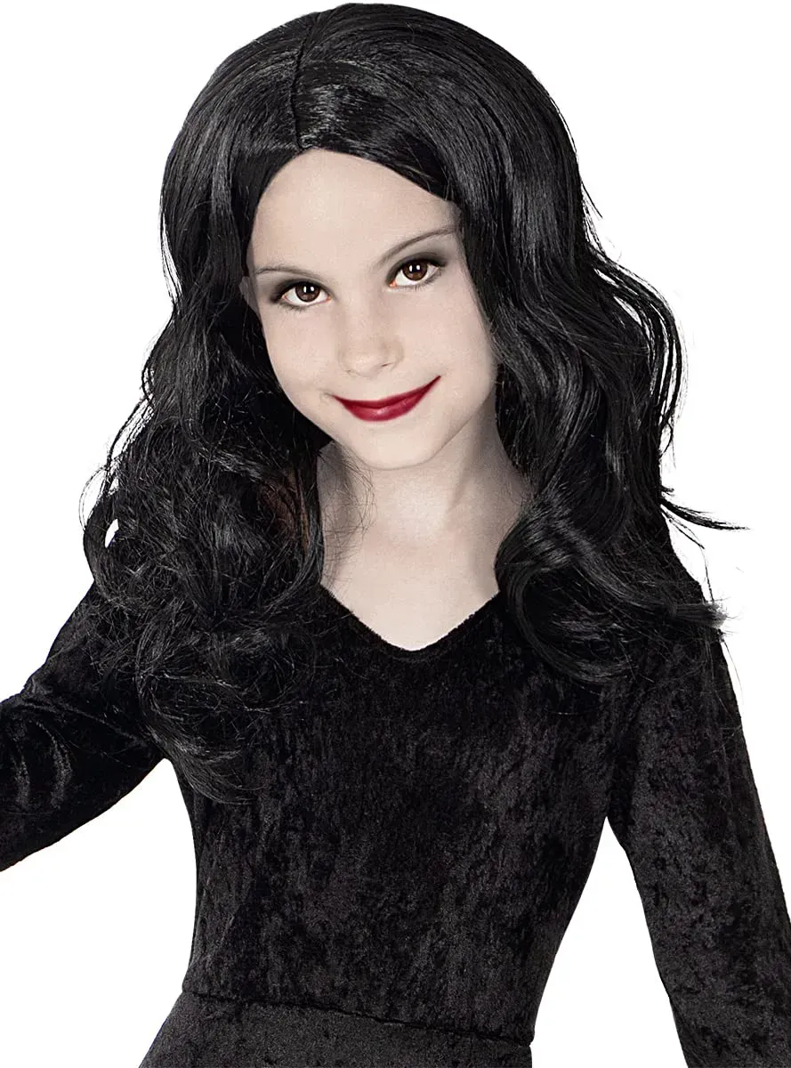 Funidelia Addams Parrucca Morticia parrucca bambina nero