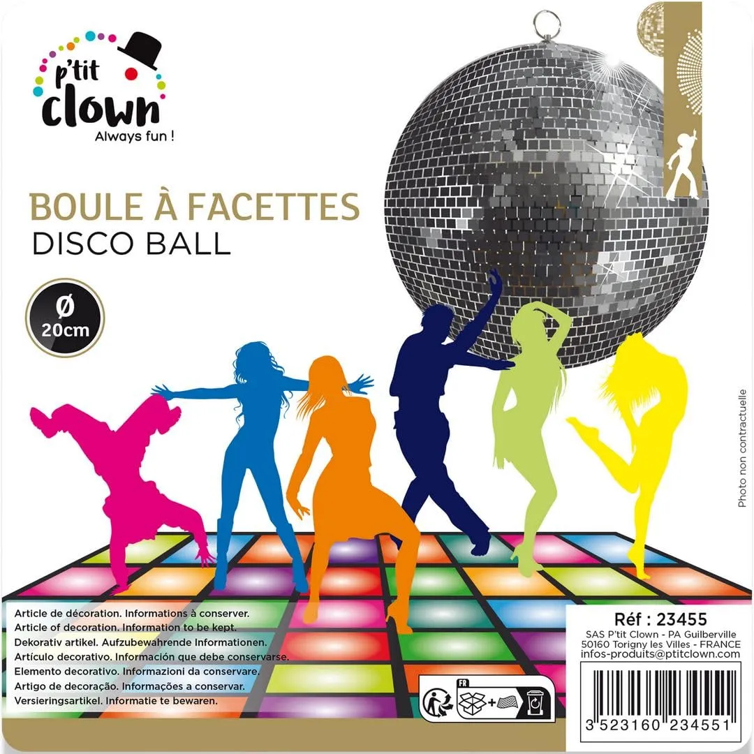 P'tit Clown 23455 palla discoteca 20 cm argento