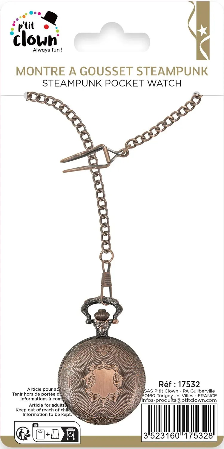 P'tit Clown CAT014 orologio taschino steampunk accessorio