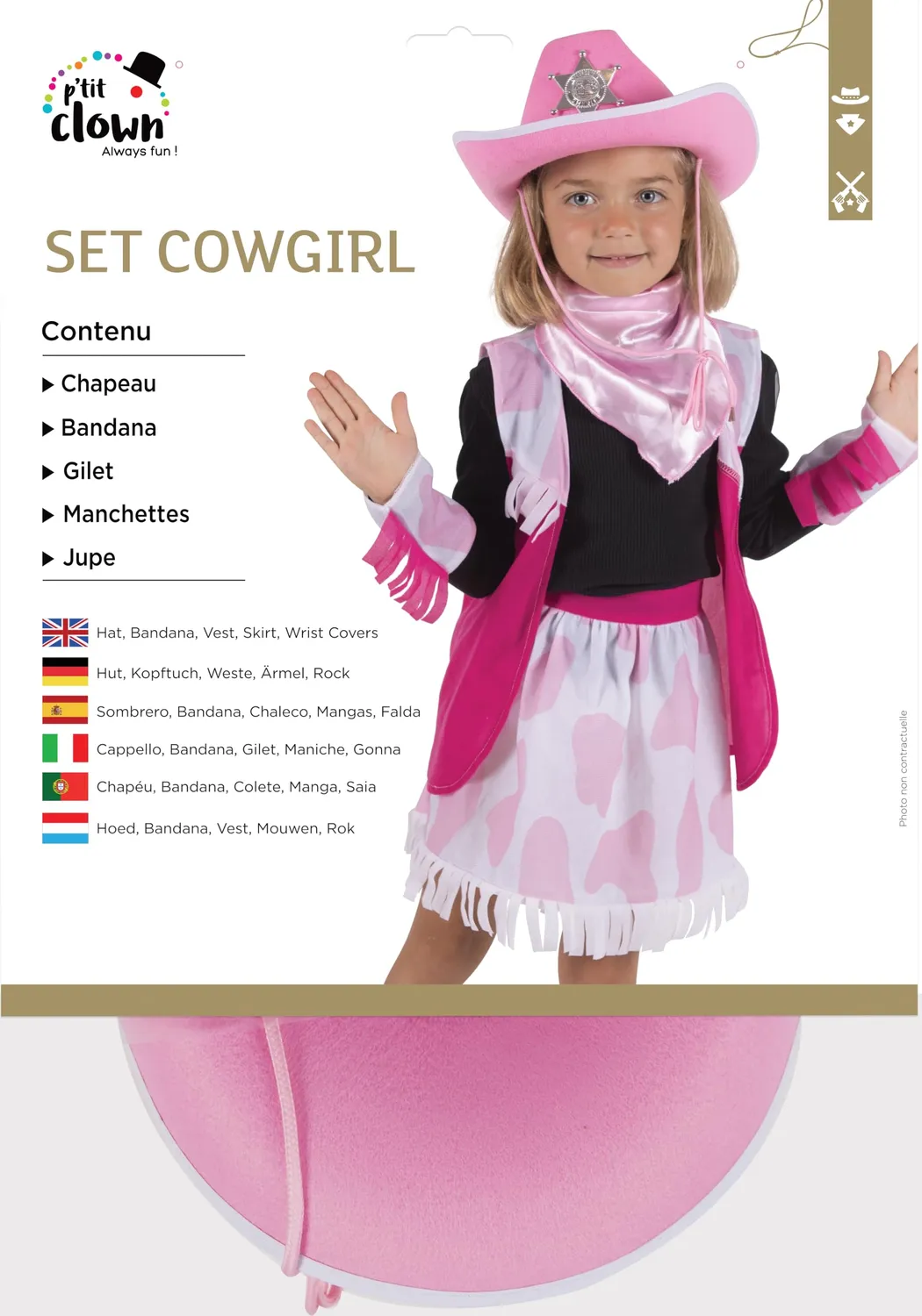 P'tit Clown Set Travestimento Costume Bambina Taglia Unica