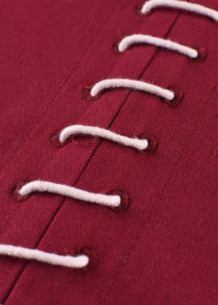 La Bottega di Merlino Ava Abito Medievale Rosso Vino Cotone