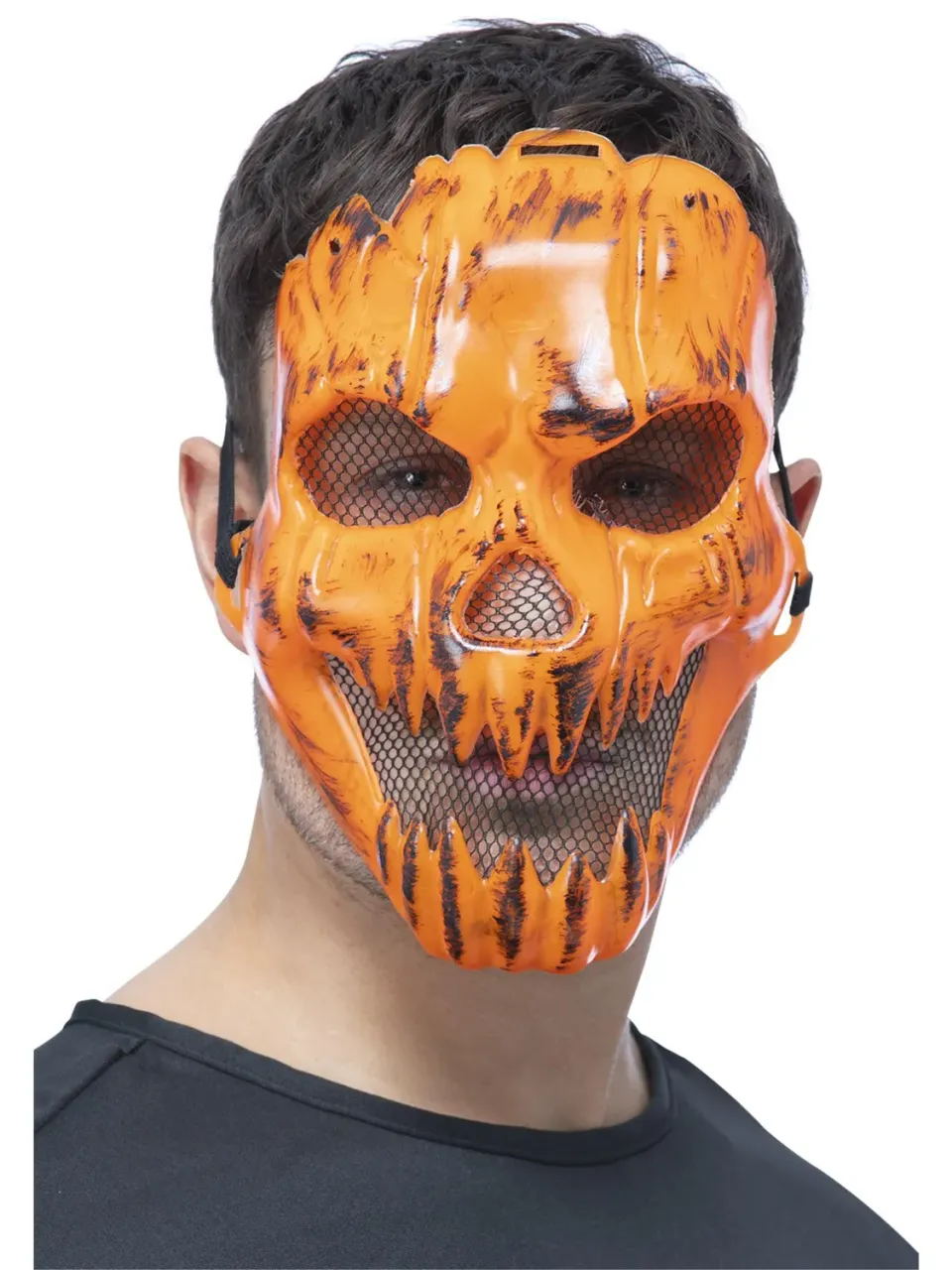 Smiffys Pumpkin Mask zucca arancione elastico