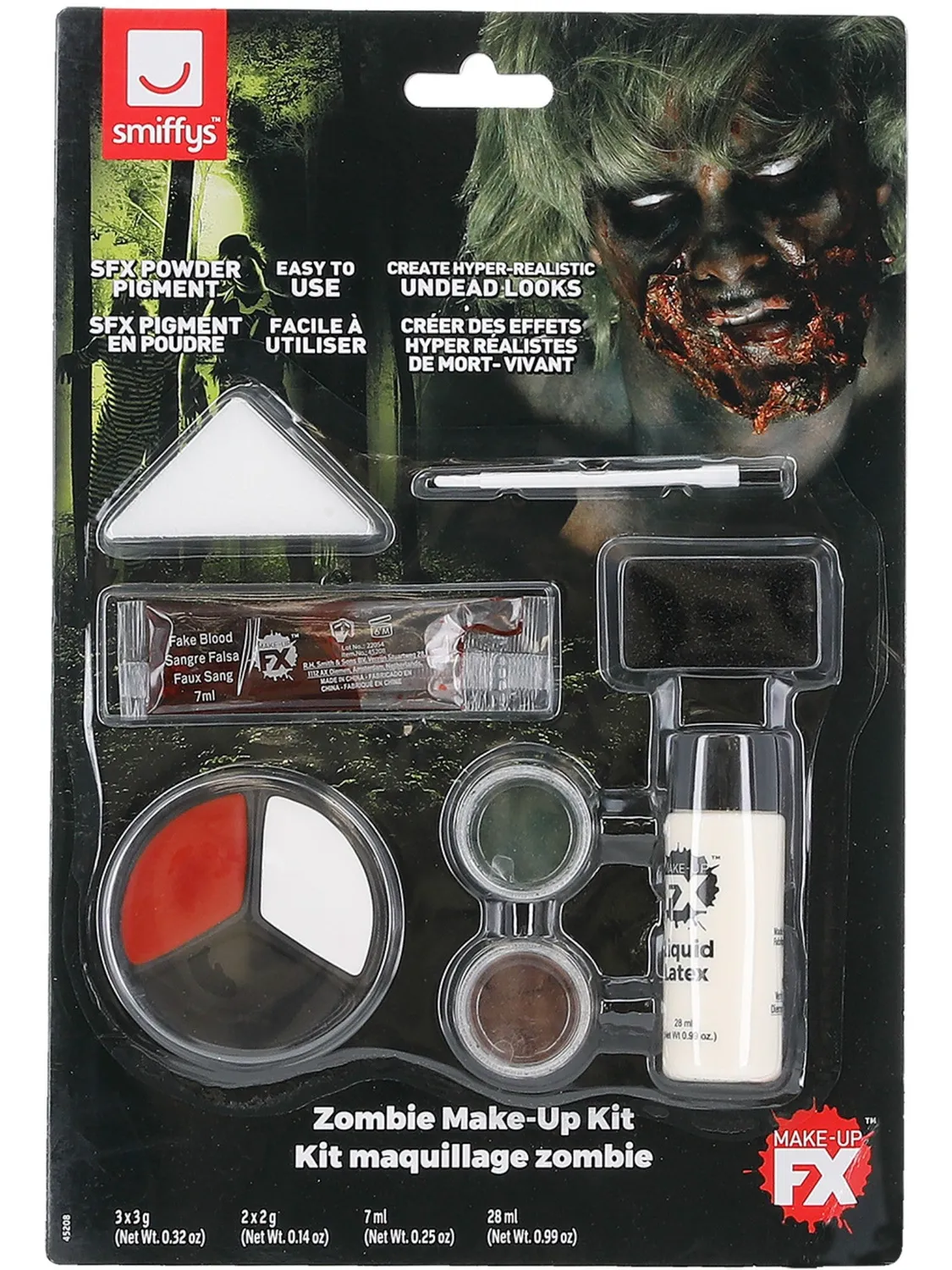 Smiffys Zombie kit trucco halloween multicolore