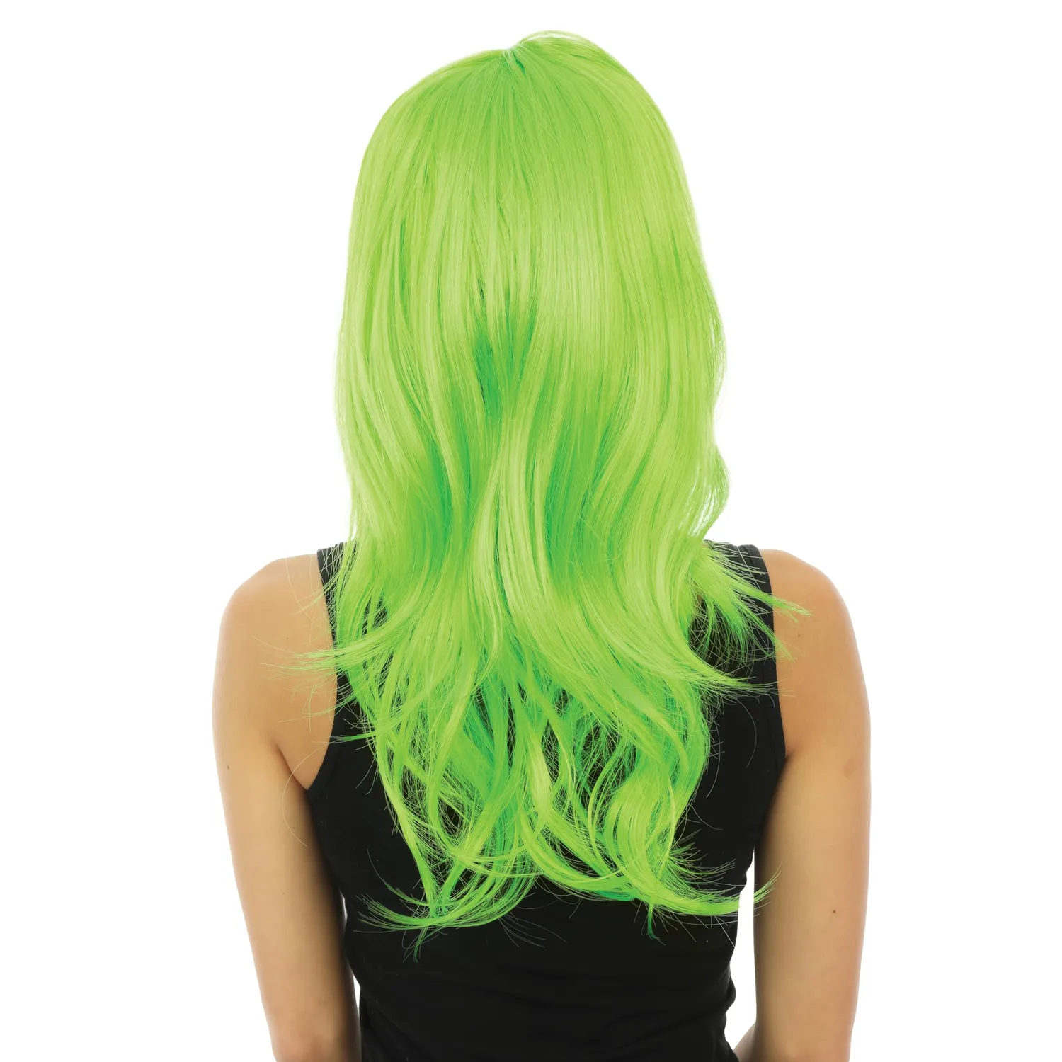 P'tit Clown Parrucca Lunga Verde con Frangia Donna