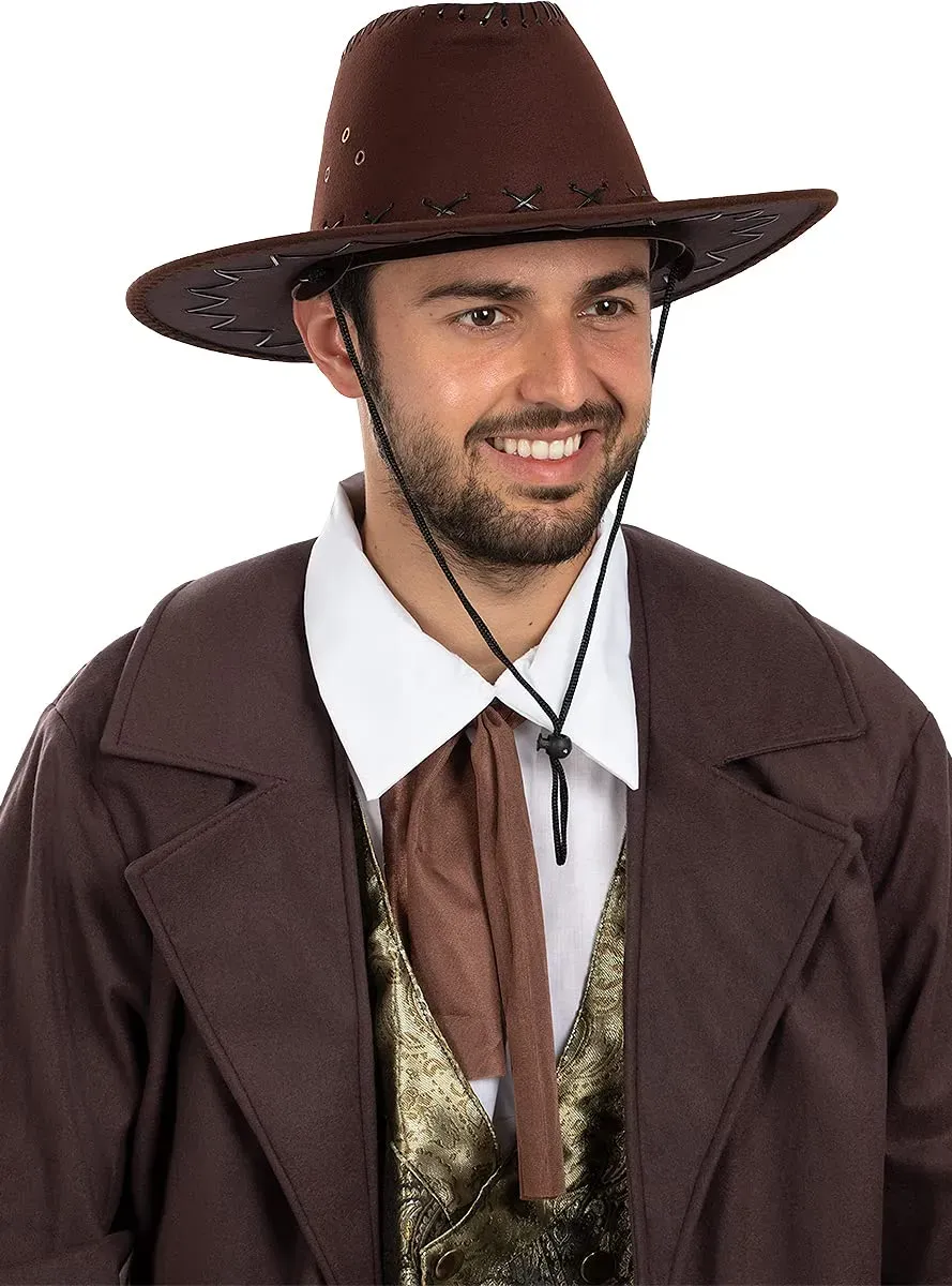 Funidelia Cowboy Cappello Adulto Marrone Western