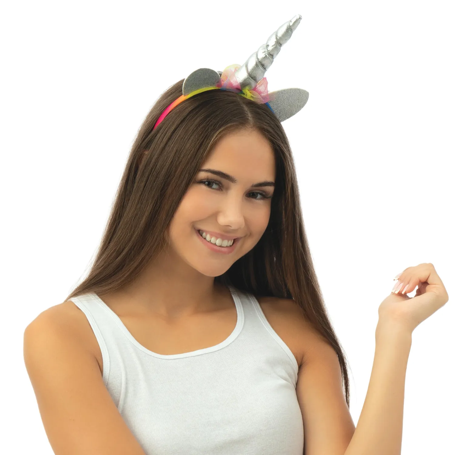 P'tit Clown Cerchietto Unicorno Argento Arcobaleno Accessorio