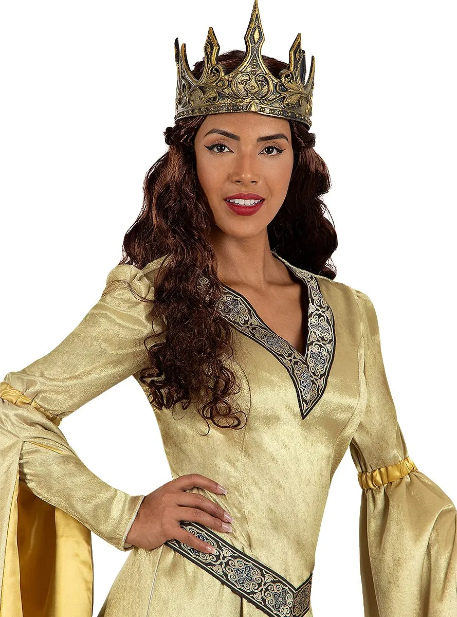 Funidelia Parrucca Principessa Medievale marrone per Carnevale