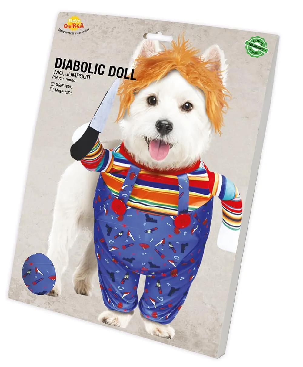 Fiestas Guirca Bambola Diabolica costume cane S blu