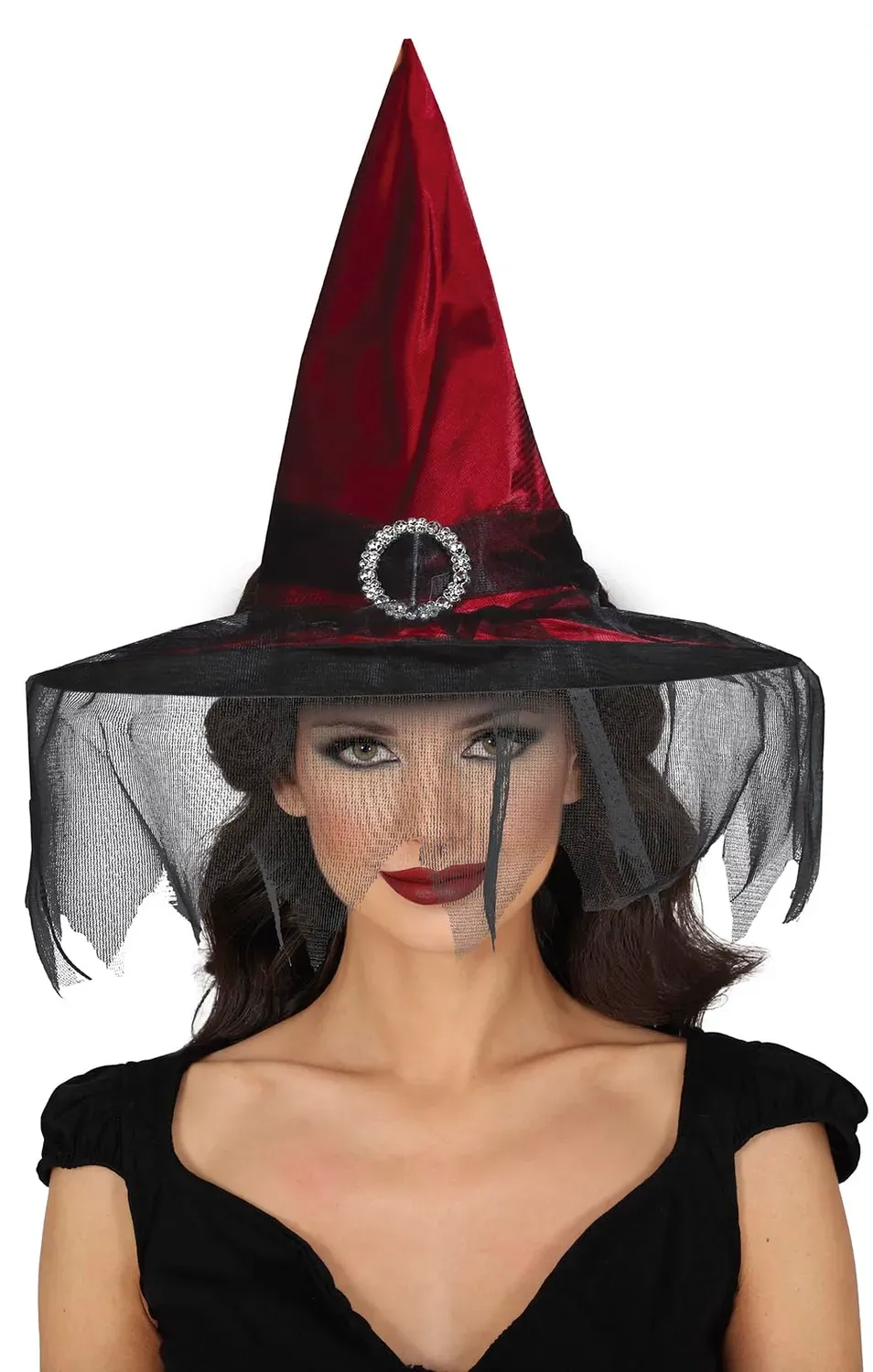 Guirca Cappello Feltro Bandito Nero Rosso Taglia Unica