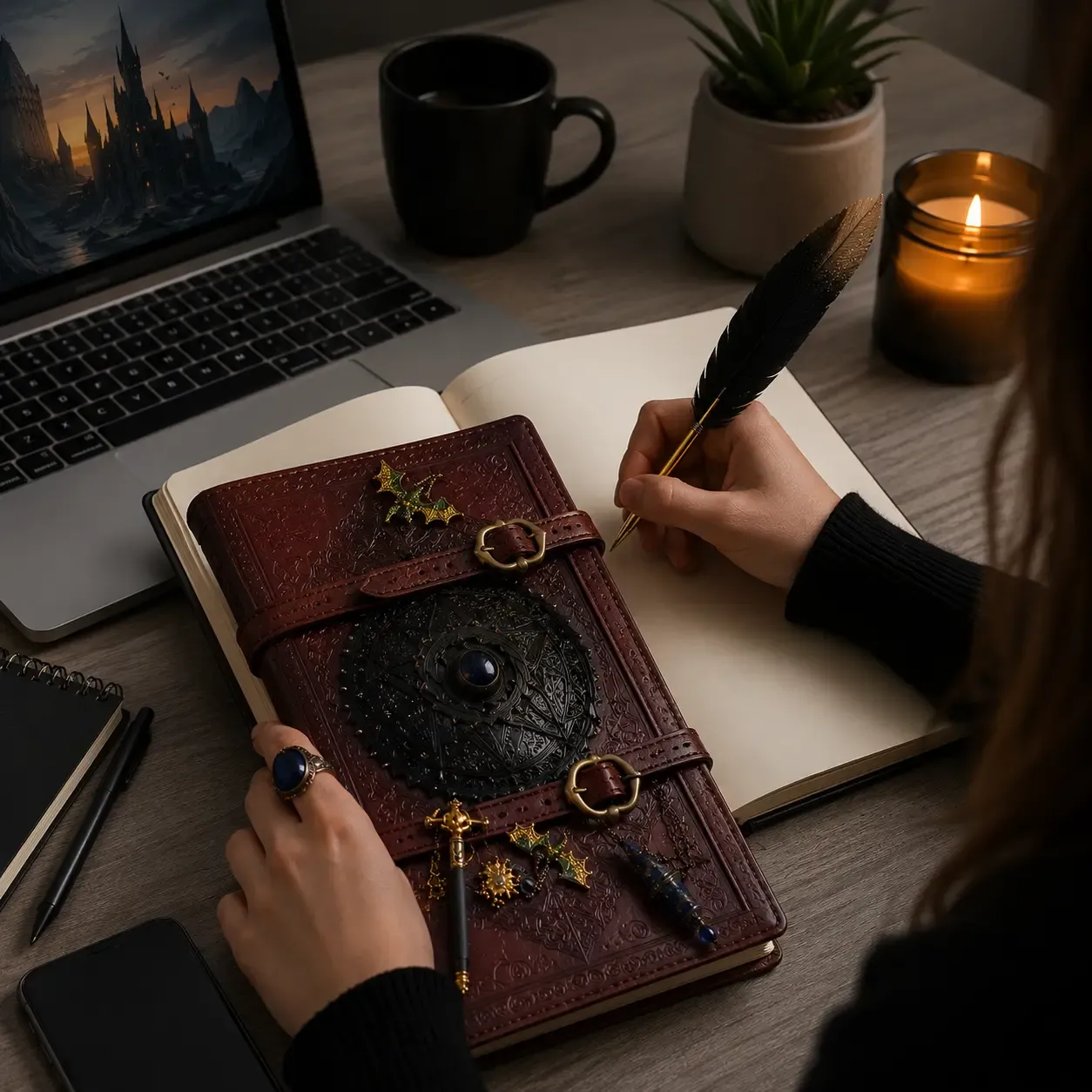 La Bottega di Merlino Grimorio Fantasy con Accessori