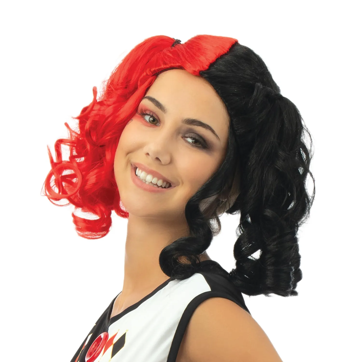 P'tit Clown Parrucca arlecchino donna nero rosso
