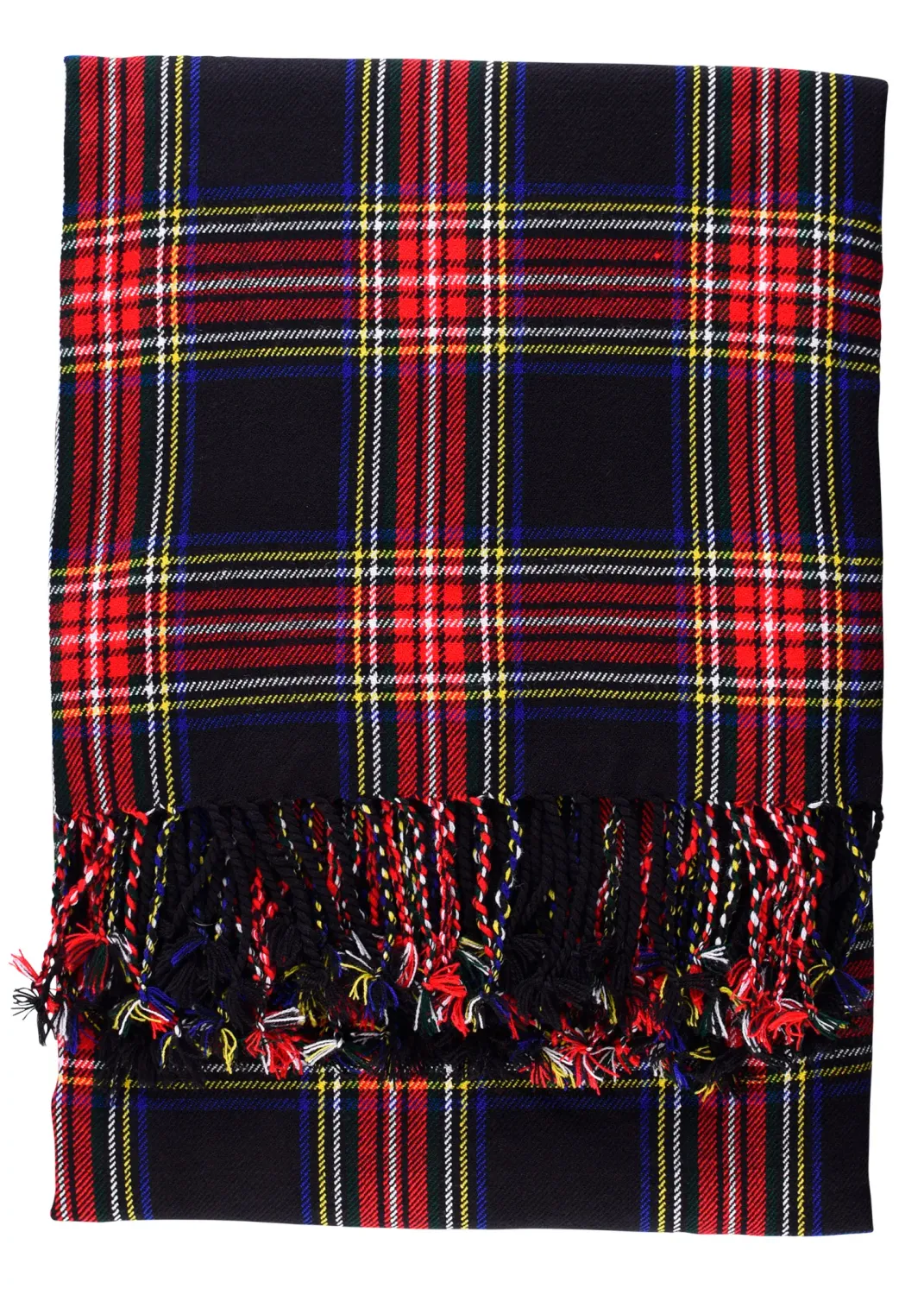 La Bottega di Merlino Black Stewart plaid tartan 234x137 cm poliacrilico