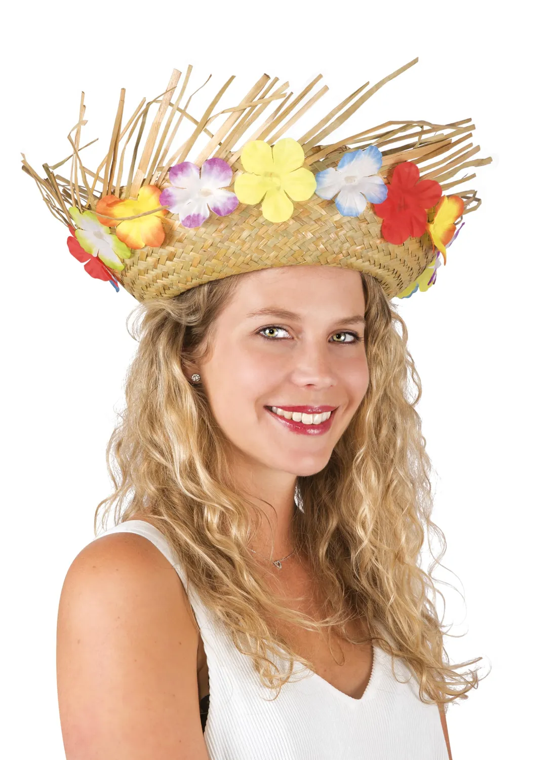 P'tit Clown 95424 Cappello Paglia Hawaiano Fiori Adulto