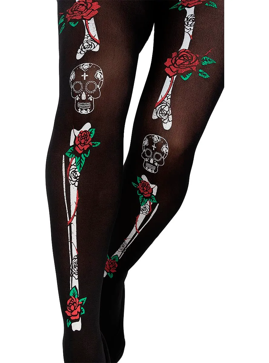 Funidelia Catrina Calze Scheletro Donna Nere Day of the Dead