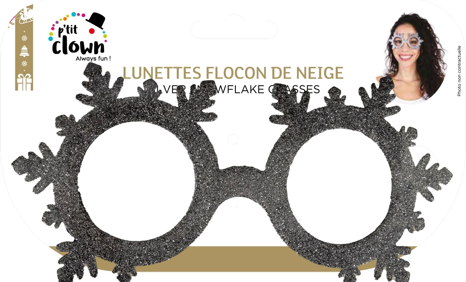 P'tit Clown RE22370 occhiali fiocchi neve argento adulti