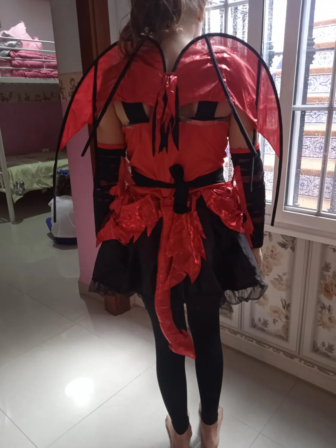 SEA HARE diavolo rosso costume bambina 4-6 anni con ali