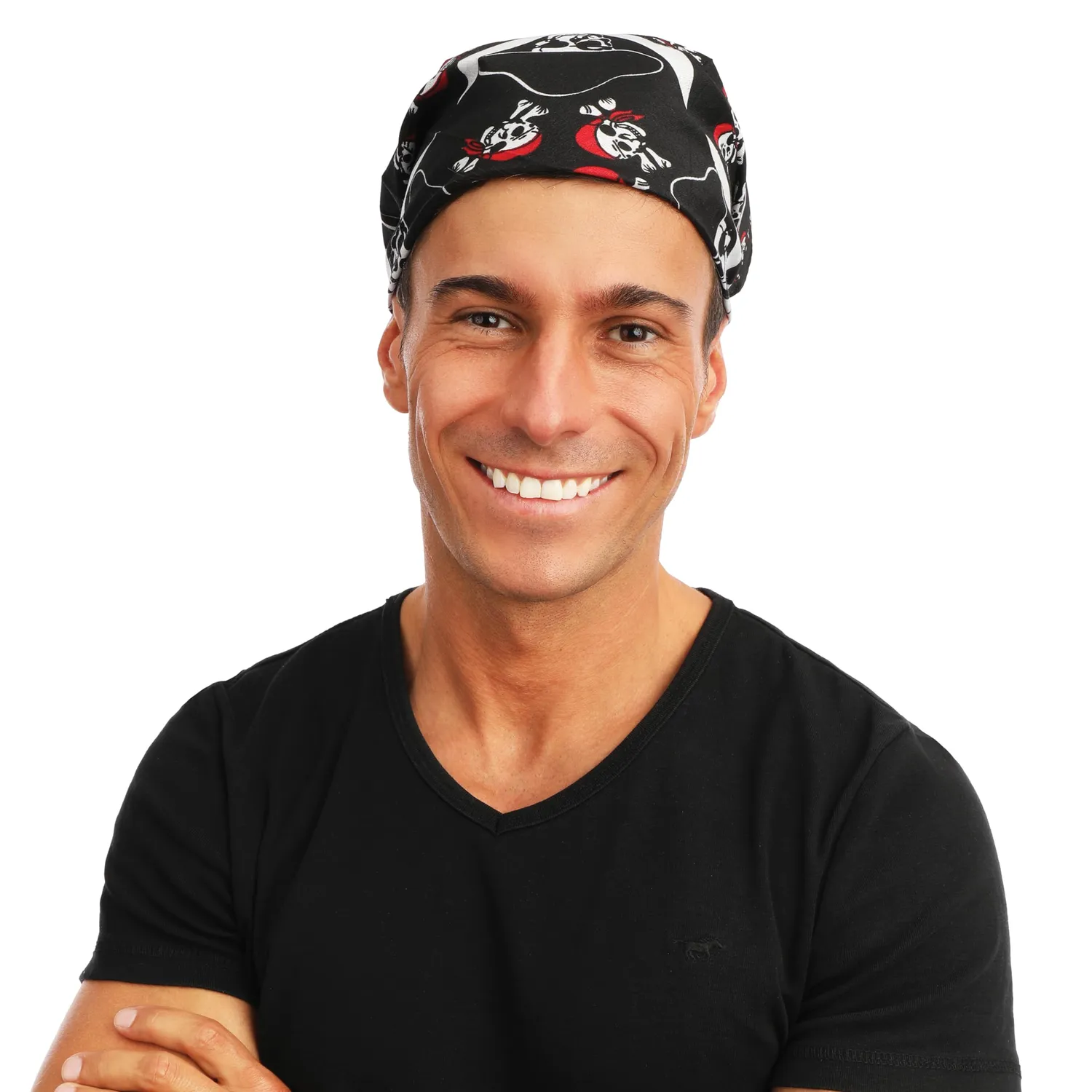 P'tit Clown 19112 Bandana Nera Teschi 50x50 cm Adulto