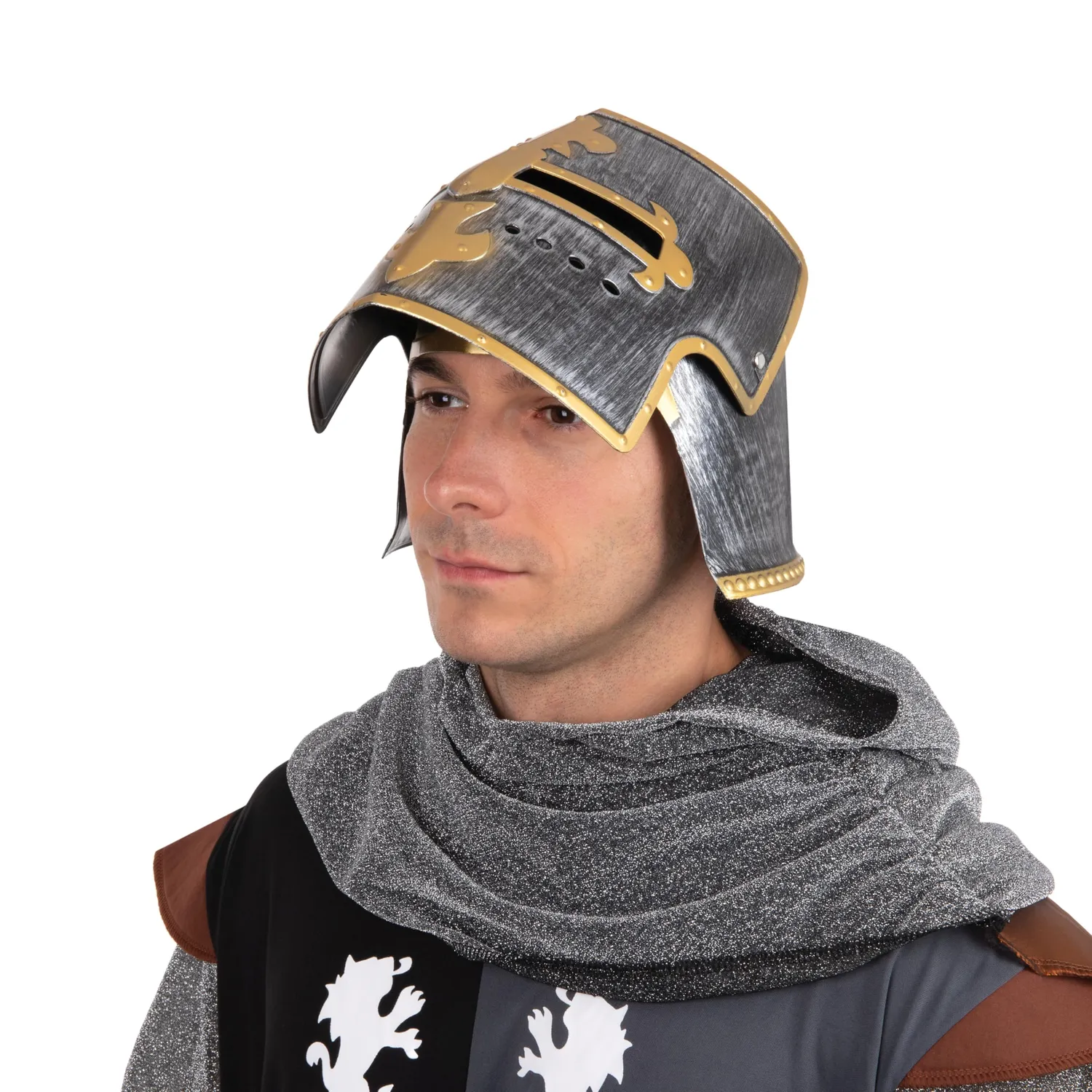 P'tit Clown Casco Cavaliere Grigio Oro Adulto