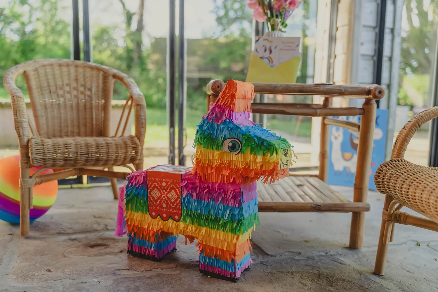 P'tit Clown 23197 piñata asino arcobaleno 44x39x9 cm vuota