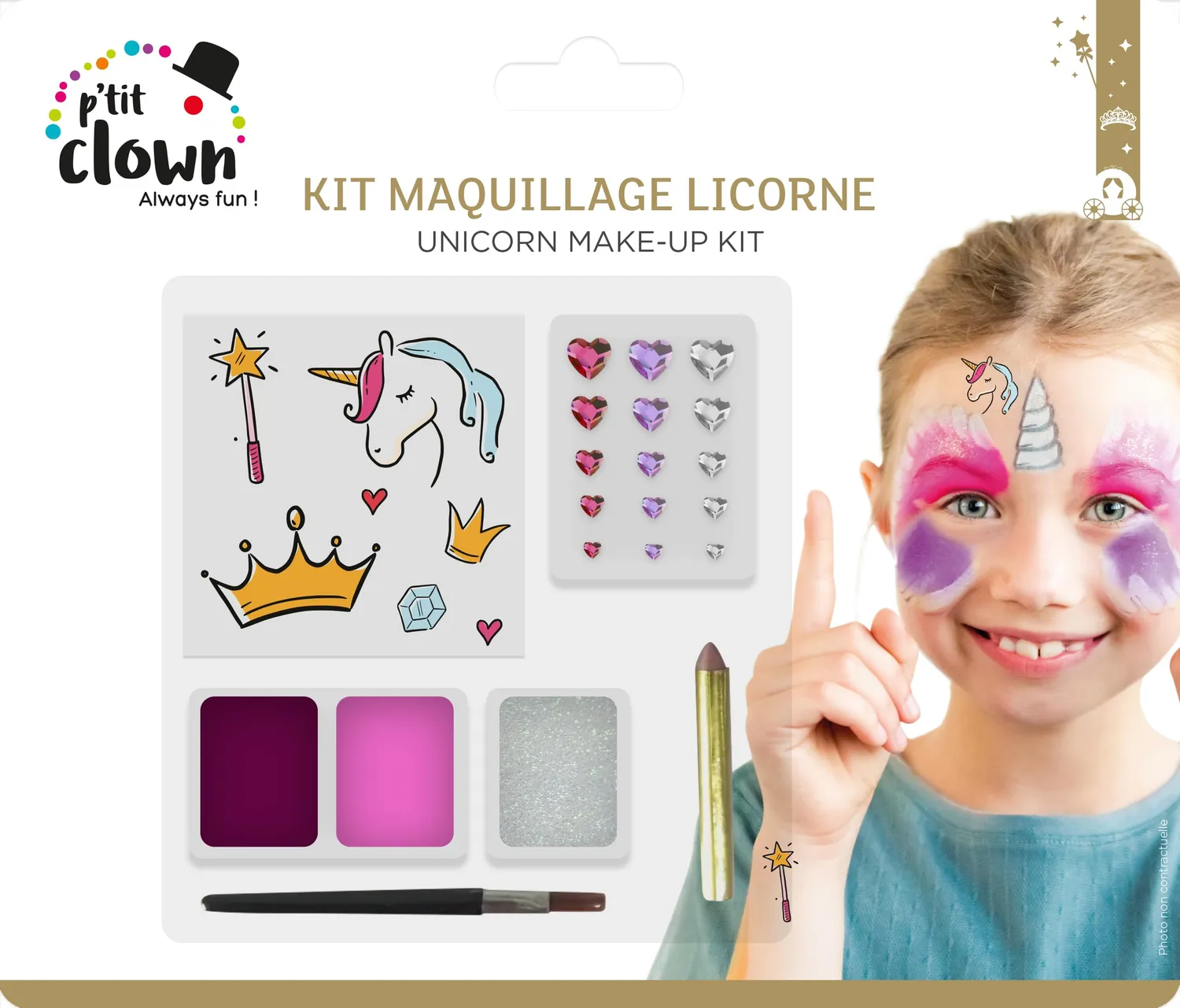 P'tit Clown 23348 Kit Trucco Principessa Arcobaleno