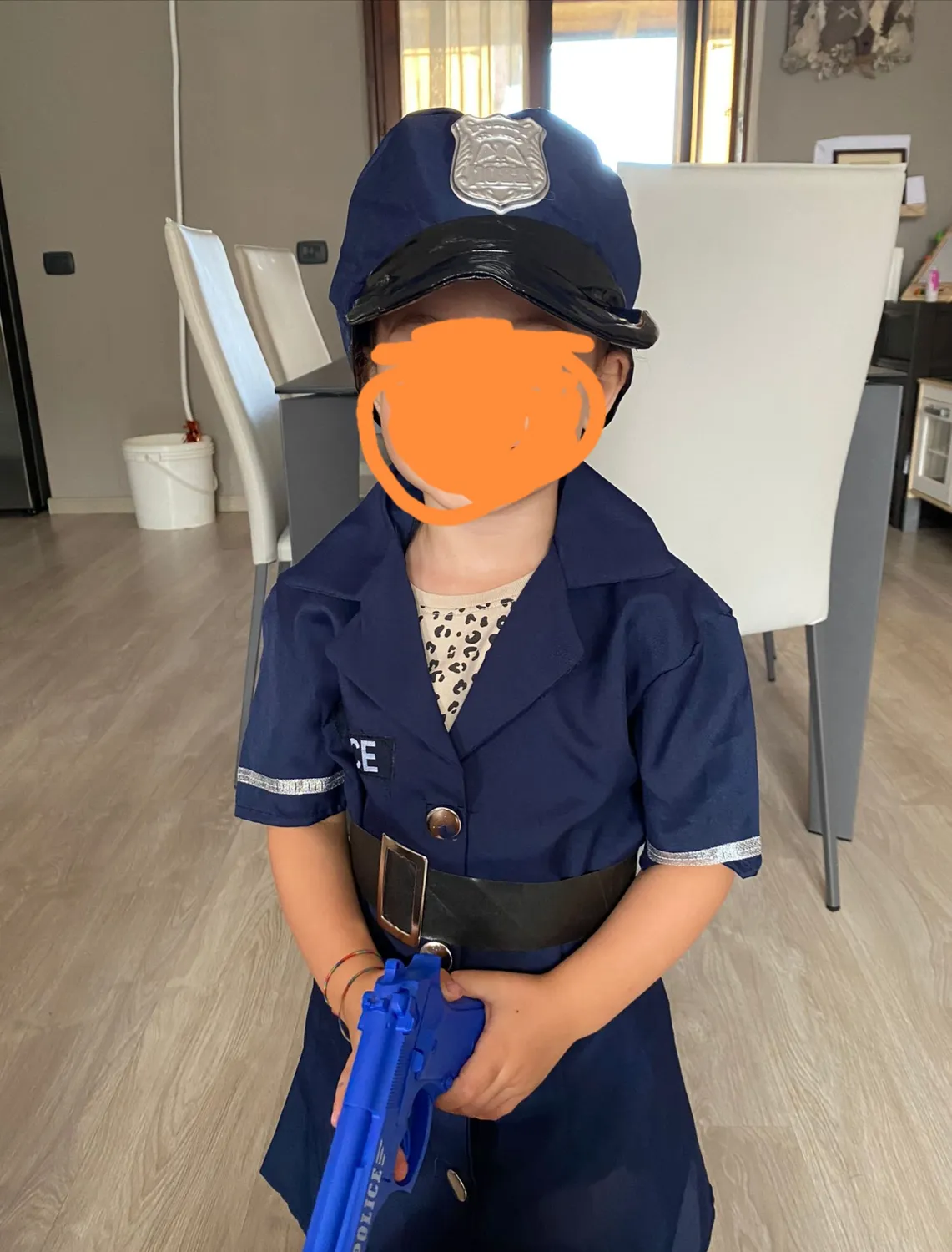 Guirca Costume Poliziotta Bambina 10-12 Anni con Cappello