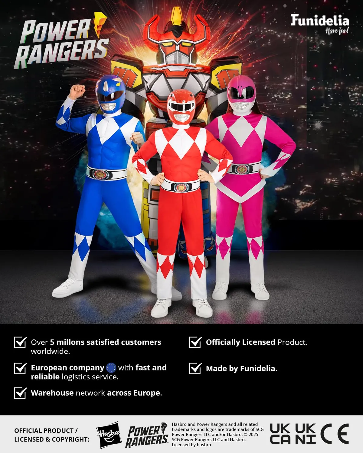 Funidelia Power Ranger Rosso costume bambino ufficiale
